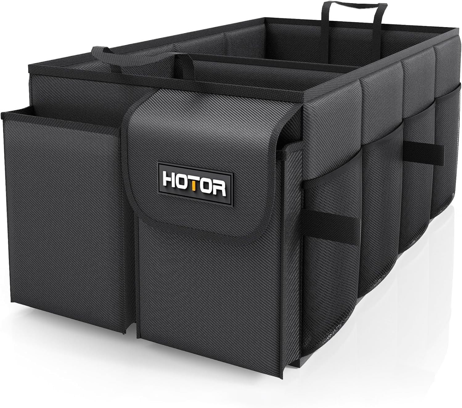 Ultimate Foldable Trunk Organizer for Cars - Black Storage Solution with 2 Spacious Compartments for SUVs & Sedans | Perfect for Tools, Groceries, and More