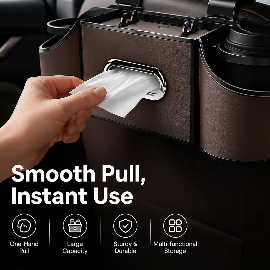Maximize Your Car's Space with the 4-In-1 KARTAN Back Seat Organizer - Multifunctional and Stylish Storage Solution for Travel & Daily Use