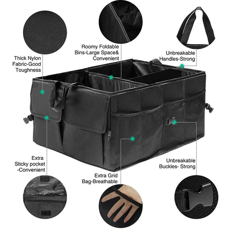 Ultimate Trunk Cargo Organizer - Folding Storage Bin for Cars, Trucks & SUVs - 40L Capacity