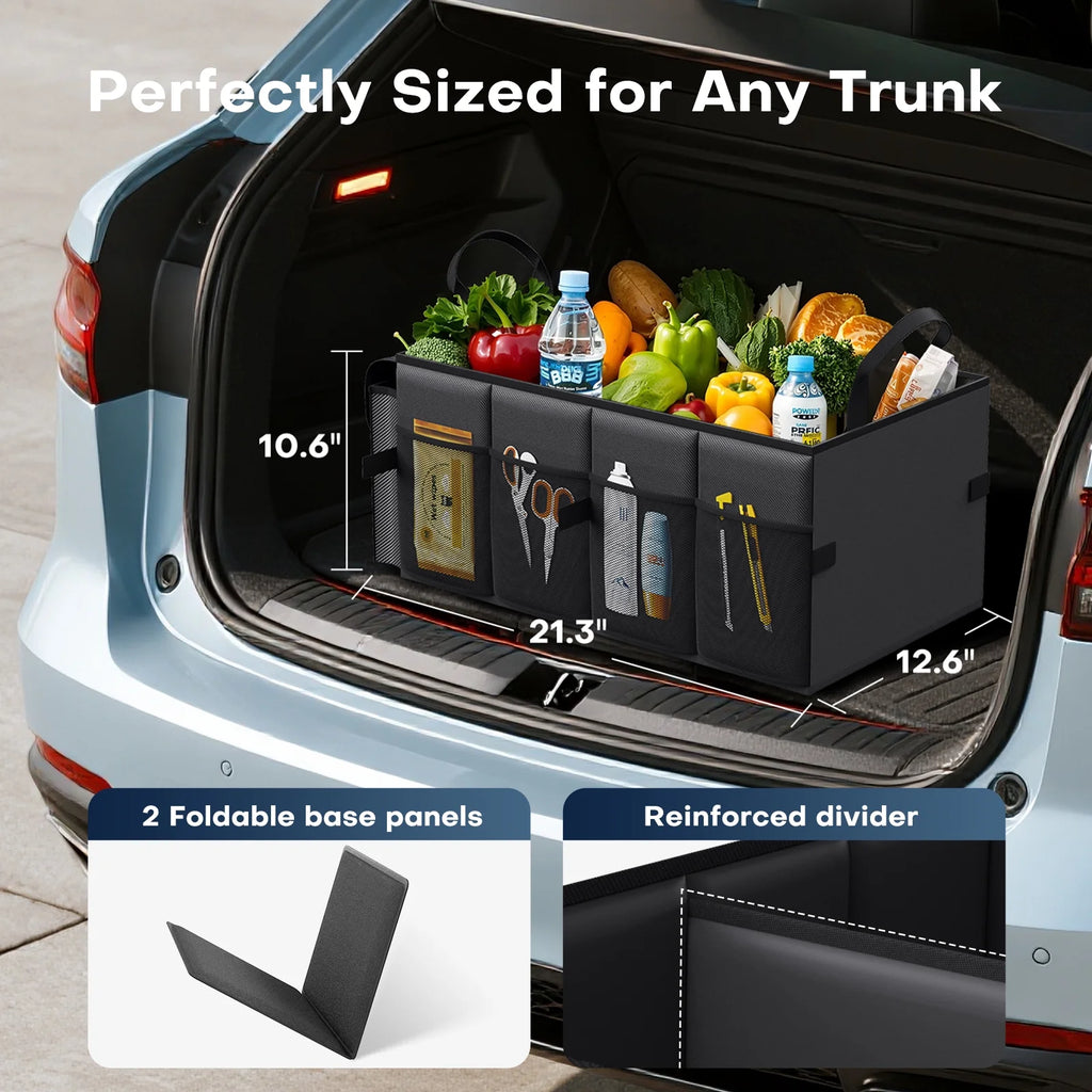Maximize Your Space with Our Versatile Trunk Organizer - Large Capacity Car Storage Solution for Tools, Groceries, and More!