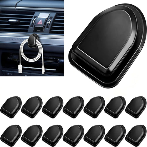 15 Pack of Black Mini Car Sticky Hooks | Ultimate Multifunctional Adhesive Organizers for Keys, Cables, and Sunglasses in Your Vehicle