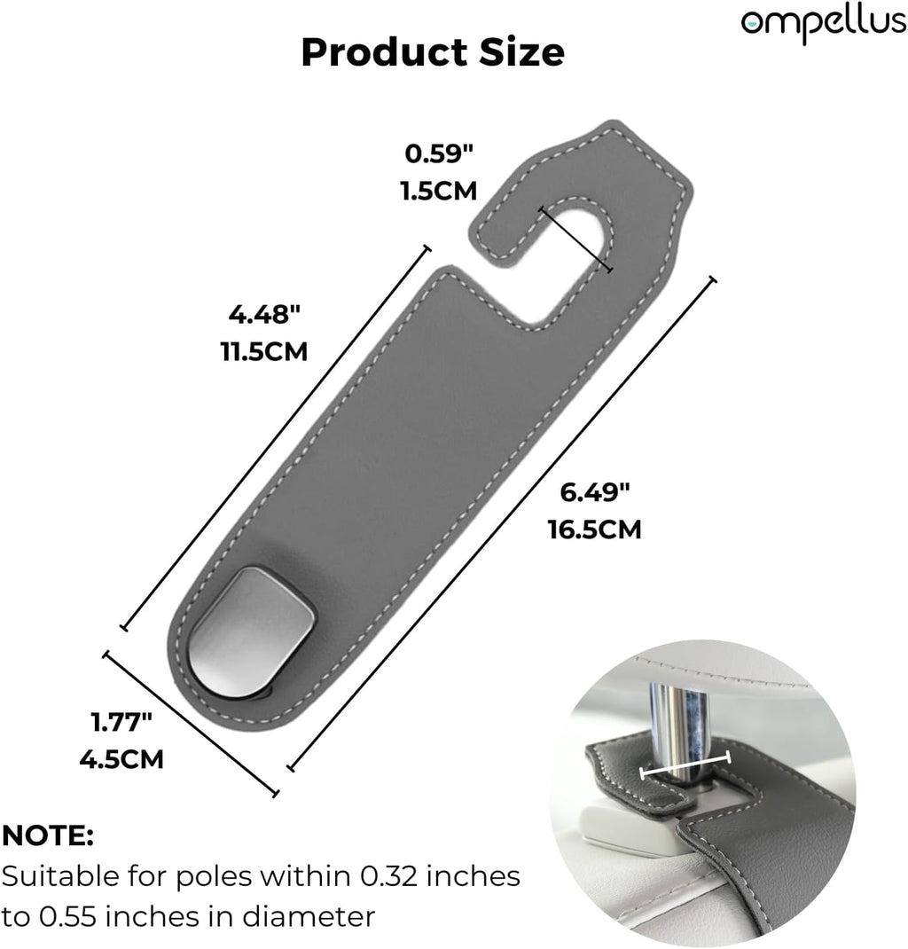 Transform Your Car with Our Stylish 2-Pack Leather Car Purse Holder Hooks - Easy Installation, Universal Fit, and 360-Degree Rotation for Ultimate Organization!