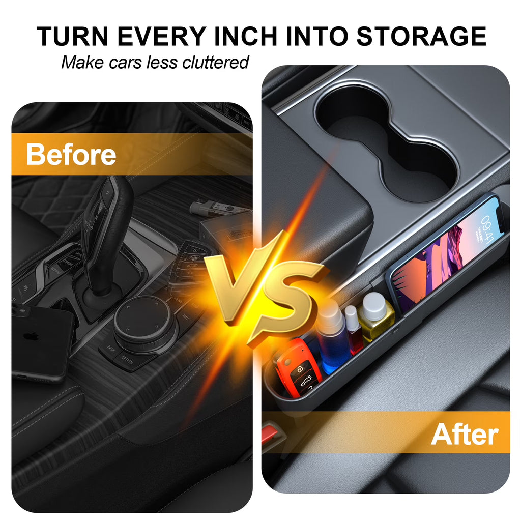 Transform Your Driving Experience with the Ultimate Seat Gap Filler Organizer – Expandable Storage for Phone, Keys & Cards, Perfect Fit for SUVs, Trucks, and All Vehicles