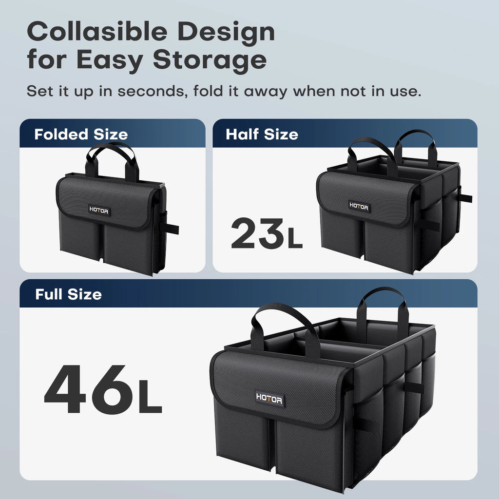 Maximize Your Space with Our Versatile Trunk Organizer - Large Capacity Car Storage Solution for Tools, Groceries, and More!