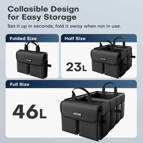 Maximize Your Space with Our Versatile Trunk Organizer - Large Capacity Car Storage Solution for Tools, Groceries, and More!