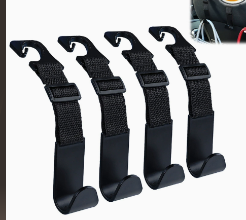 Adjustable Headrest Hooks (4-Pack)