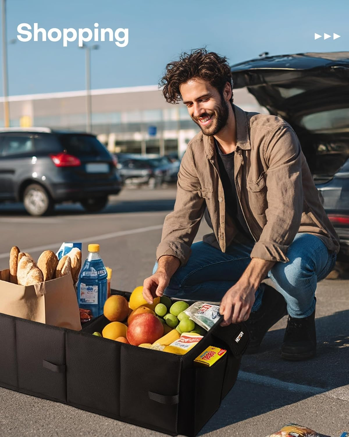 Ultimate Foldable Trunk Organizer for Cars - Black Storage Solution with 2 Spacious Compartments for SUVs & Sedans | Perfect for Tools, Groceries, and More