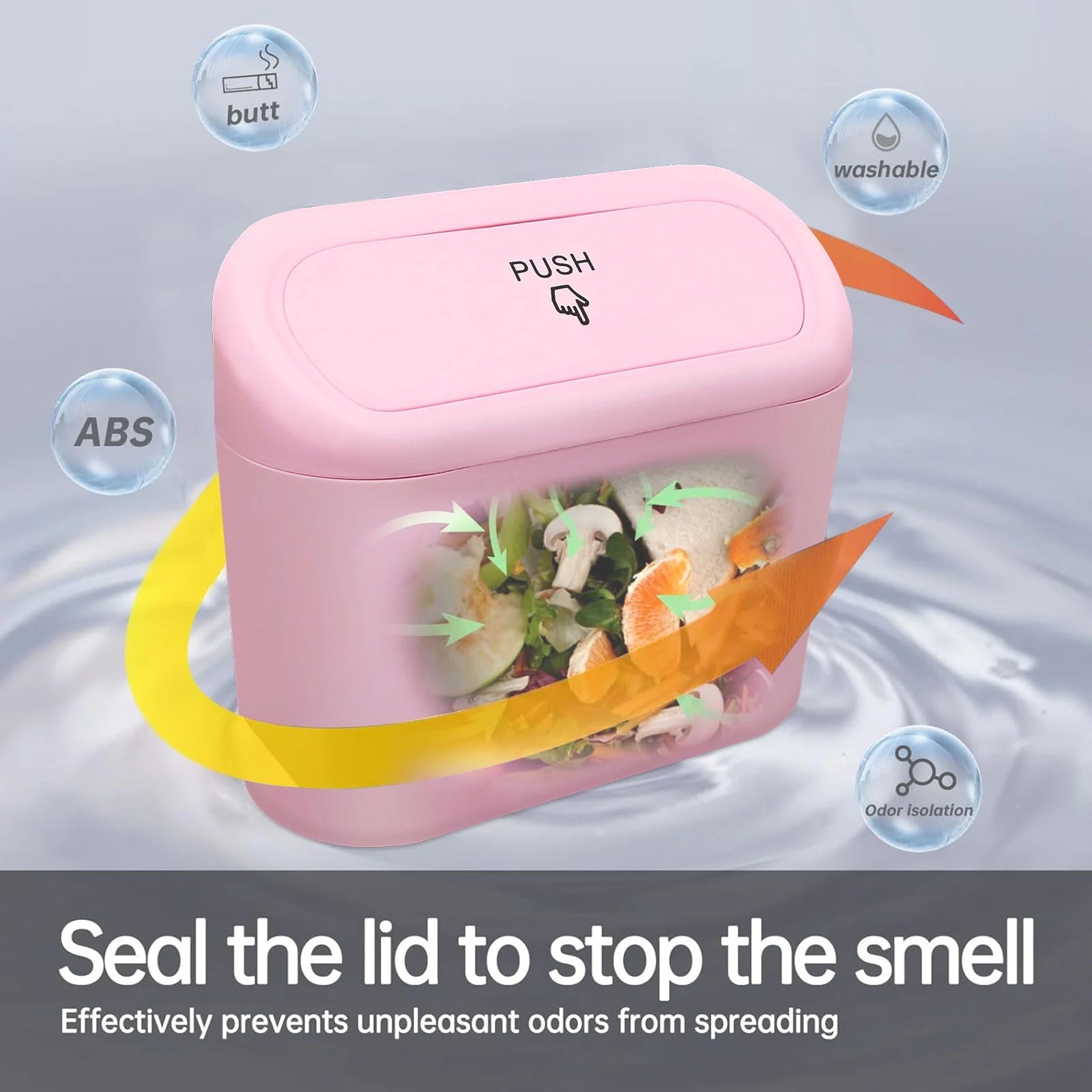 Stylish Pink Leak-Proof Car Trash Can with Lid - Includes 45 Trash Bags for Effortless Cleanliness and Organization