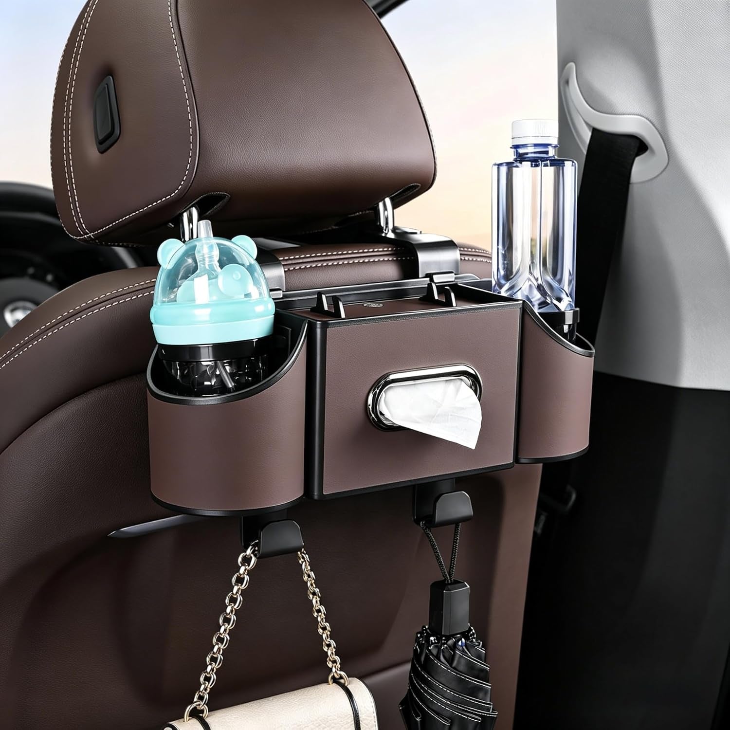 Maximize Your Car's Space with the 4-In-1 KARTAN Back Seat Organizer - Multifunctional and Stylish Storage Solution for Travel & Daily Use