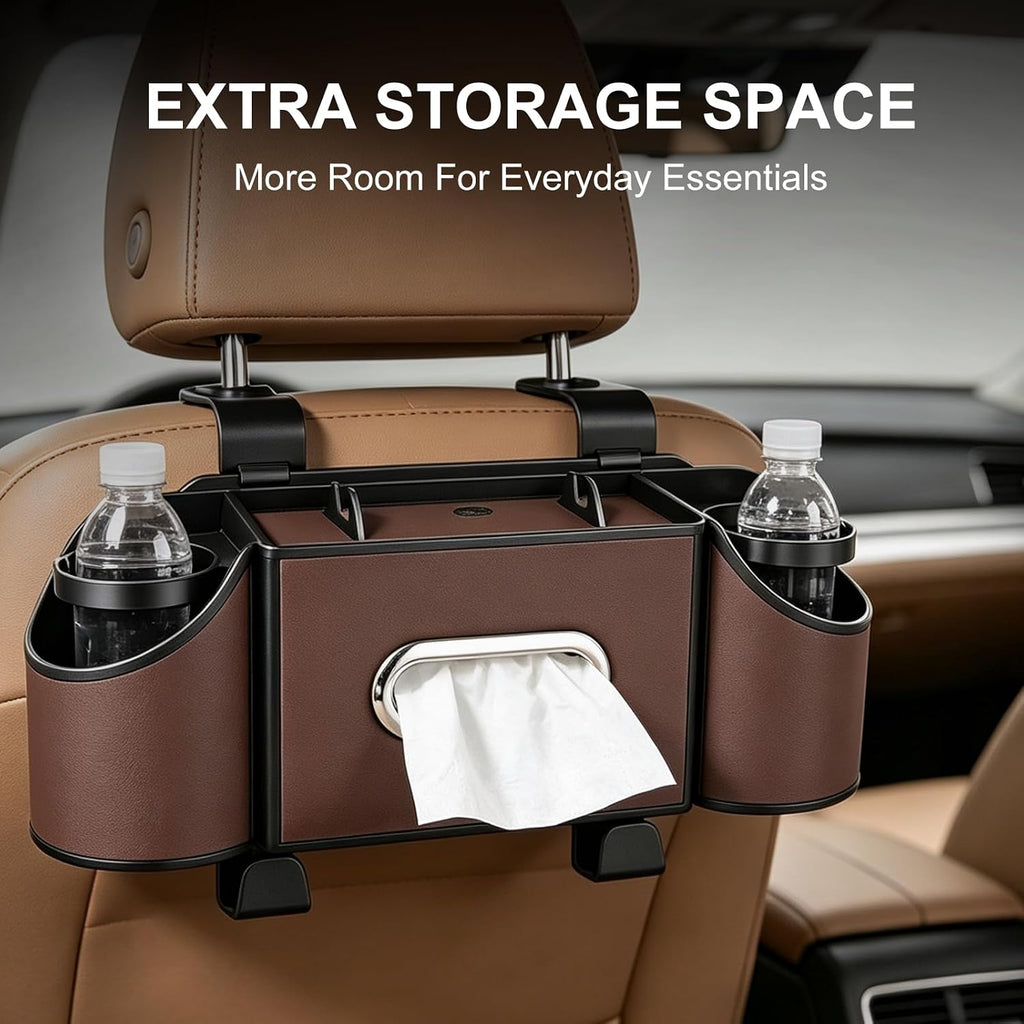 Maximize Your Car's Space with the 4-In-1 KARTAN Back Seat Organizer - Multifunctional and Stylish Storage Solution for Travel & Daily Use