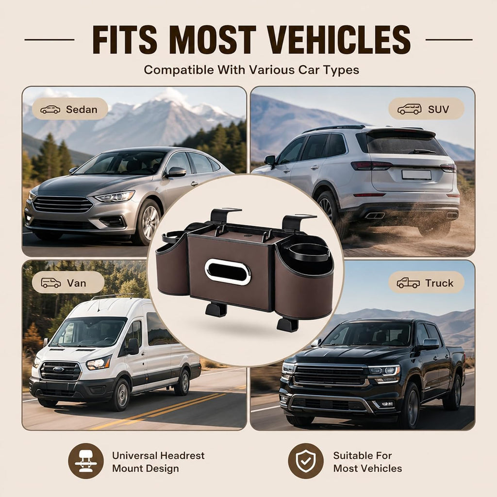 Maximize Your Car's Space with the 4-In-1 KARTAN Back Seat Organizer - Multifunctional and Stylish Storage Solution for Travel & Daily Use