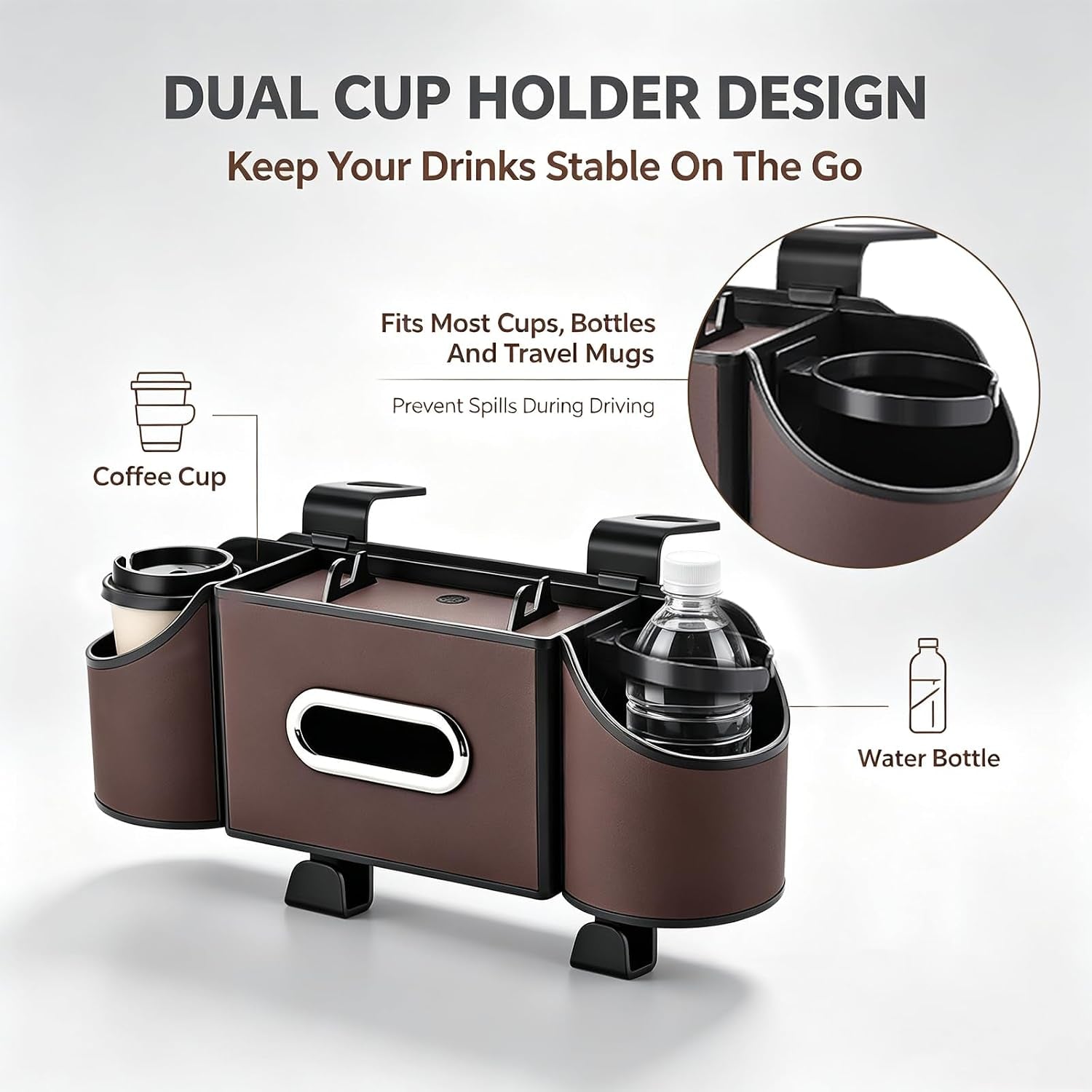 Maximize Your Car's Space with the 4-In-1 KARTAN Back Seat Organizer - Multifunctional and Stylish Storage Solution for Travel & Daily Use