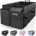 Ultimate Foldable Trunk Organizer for Cars - Black Storage Solution with 2 Spacious Compartments for SUVs & Sedans | Perfect for Tools, Groceries, and More